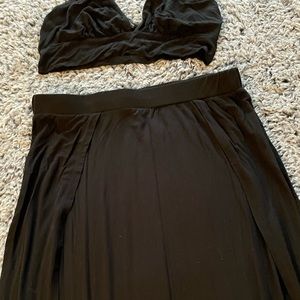 Black skirt two pc. Slit in both sides